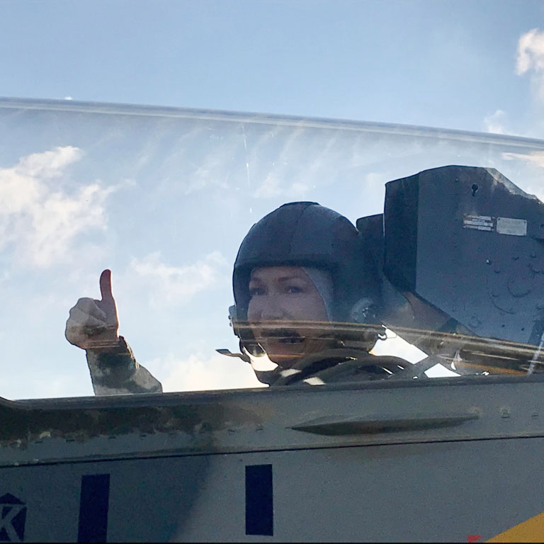 Pilot In Fighter Jet Cockpit